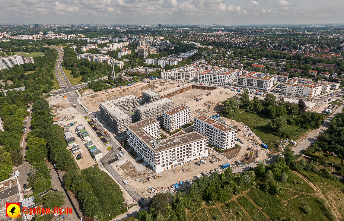 07.06.2023 - Aktuelle Luftbilder aus dem Alexisquartier und Pandion Verde in Neuperlach in München